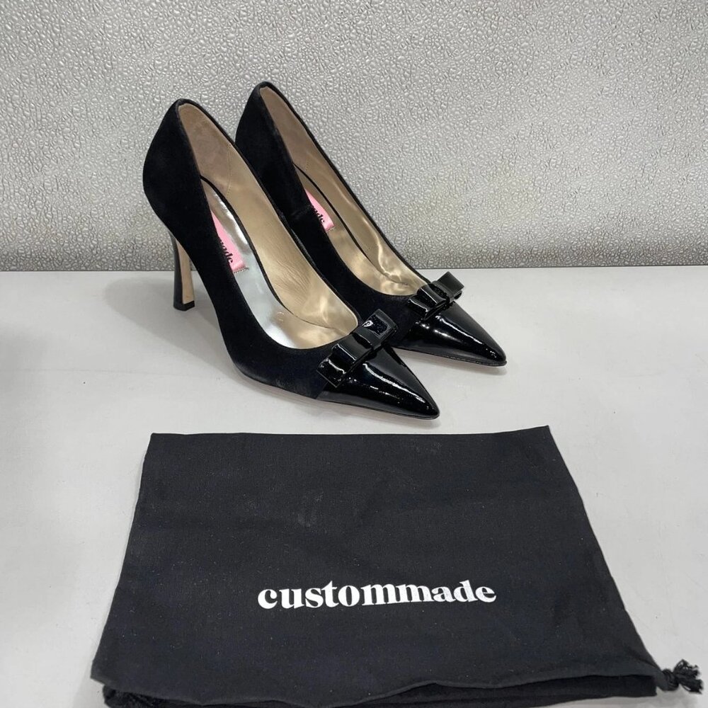 NEW CUSTOMMADE Awa Classic Suede Pumps – Black – Size 9.5 – New Without Box